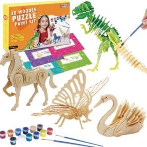3D wooden puzzle painting craft preschool stem puzzles