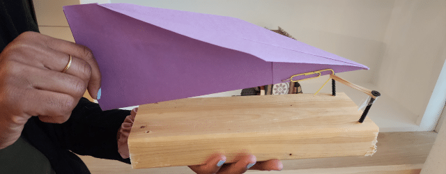 wood paper airplane launcher wonder noggin