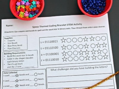 binary code bracelet kids steam art wonder noggin