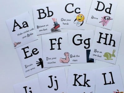 alphabet exercise cards indoor activity games kids wonder noggin