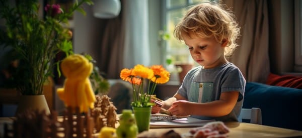 quiet time for kids at home boy flowers wonder noggin